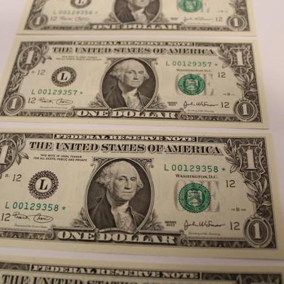 5 Consecutive 2003 1 Dollar Bills STAR NOTES