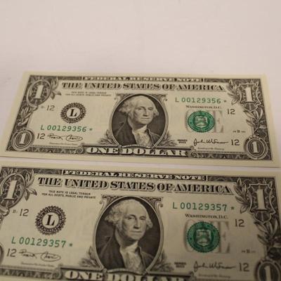 5 Consecutive 2003 1 Dollar Bills STAR NOTES
