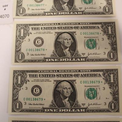 10 Consecutive 2003 A 1 Dollar Bills STAR NOTES