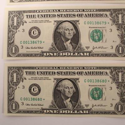 10 Consecutive 2003 A 1 Dollar Bills STAR NOTES