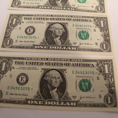 10 Consecutive 2003 A 1 Dollar Bills STAR NOTES