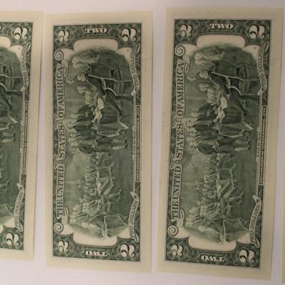 5 Consecutive 2003 2 Dollar Bills