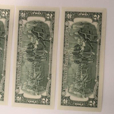 5 Consecutive 2003 2 Dollar Bills