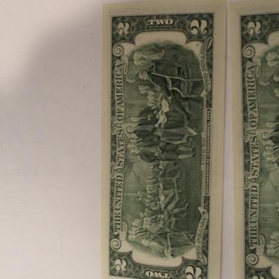 5 Consecutive 2003 2 Dollar Bills