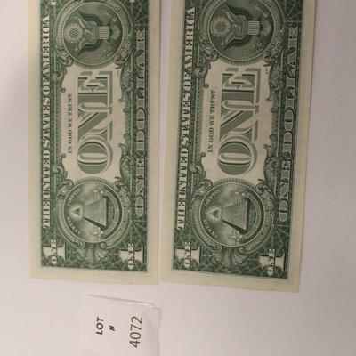 2 Consecutive 1957 B 1 Dollar Silver Certificate Star Note