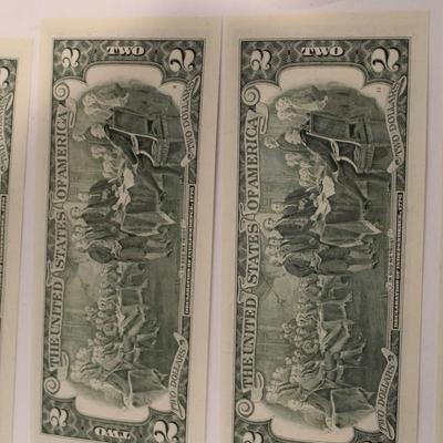 10 Consecutive 1995 2 Dollar Bills