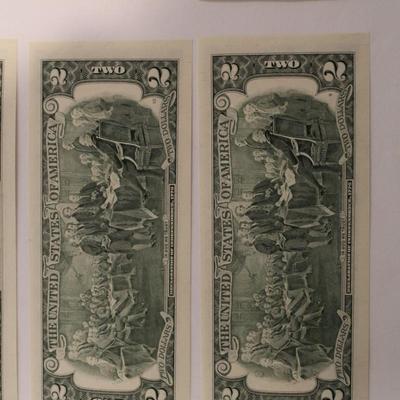 10 Consecutive 1995 2 Dollar Bills
