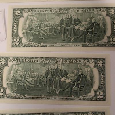 10 Consecutive 1995 2 Dollar Bills