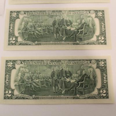 5 Consecutive 2003 2 Dollar Bills