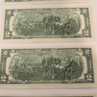 5 Consecutive 2003 2 Dollar Bills