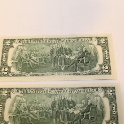 5 Consecutive 2003 2 Dollar Bills