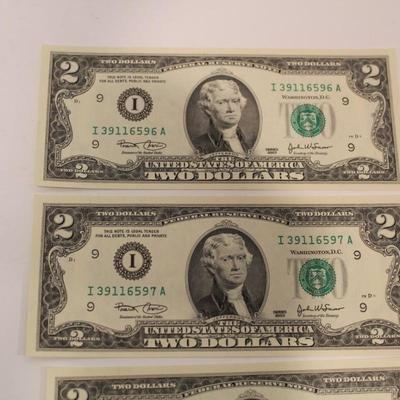 10 Consecutive 2003 2 Dollar Bills