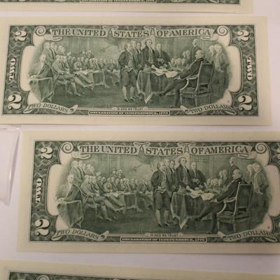 10 Consecutive 2003 2 Dollar Bills