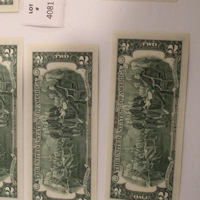 10 Consecutive 2003 2 Dollar Bills