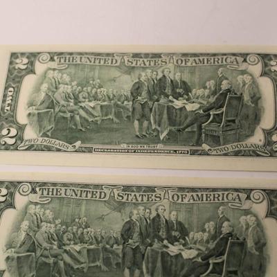 5 Consecutive 2003 2 Dollar Bills