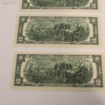 5 Consecutive 2003 2 Dollar Bills