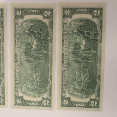 6 Consecutive 1976 2 Dollar Bills