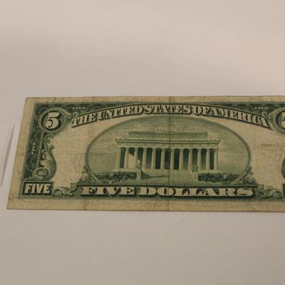 1953 A 5 Dollar Bill Blue Seal Silver Certificate