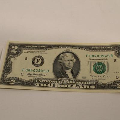 1995 2 Dollar Bill