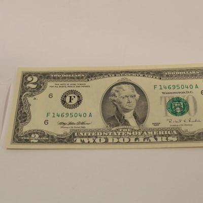 1995 2 Dollar Bill