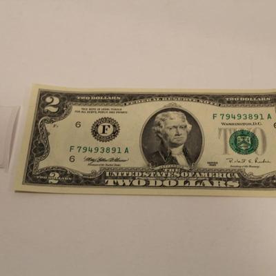 1995 2 Dollar Bill