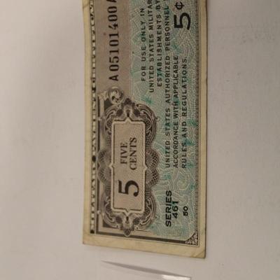 Military Payment Certificate 5 Cents
