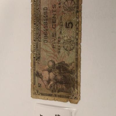 Military Payment Certificate 5 Cents