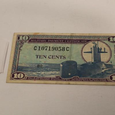 Military Payment Certificate 10 Cents