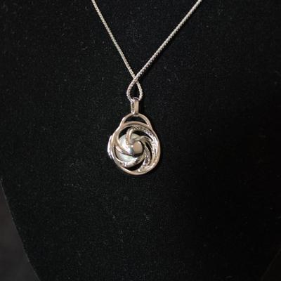 925 Sterling Box Chain w/ 925 Cultured Pearl & Diamond Chip Pendant 18â€, 5.4g
