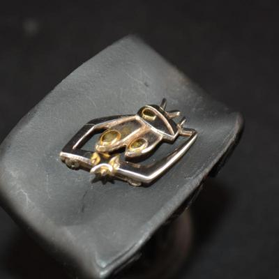 925 Sterling Nativity Pin w/ 10k Overlay 4.5g