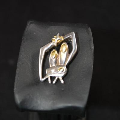 925 Sterling Nativity Pin w/ 10k Overlay 4.5g