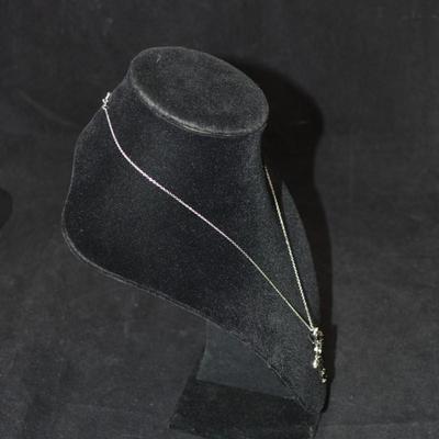925 Sterling & Black Tanzanite Cross w/ Sterling Chain 18â€, 6.9g
