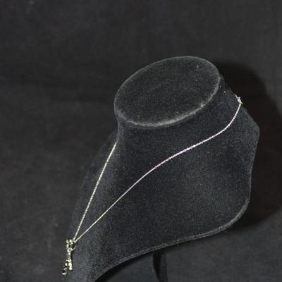 925 Sterling & Black Tanzanite Cross w/ Sterling Chain 18â€, 6.9g
