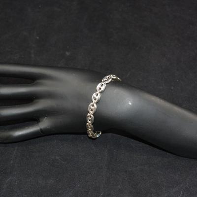 925 Sterling Puffed Mariner Link Bracelet 7â€, 7.5g