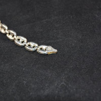 925 Sterling Puffed Mariner Link Bracelet 7â€, 7.5g
