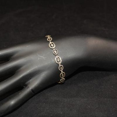 Vintage Sterling Silver Etched Bracelet 7â€, 5.2g