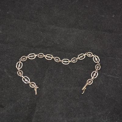 Vintage Sterling Silver Etched Bracelet 7â€, 5.2g