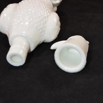 Vintage Milk Glass Eagle Decanter 11â€