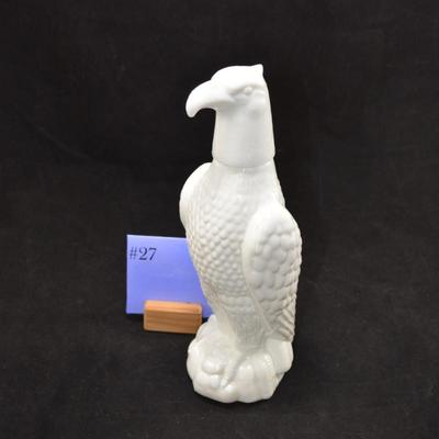 Vintage Milk Glass Eagle Decanter 11â€