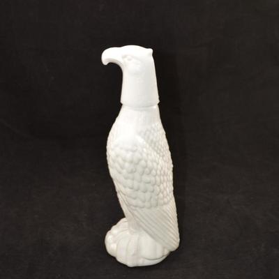 Vintage Milk Glass Eagle Decanter 11â€