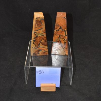 Vintage MCM Olive Wood Metronome Salt & Pepper Shakers, ISRAEL 6â€