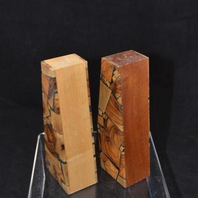 Vintage MCM Olive Wood Metronome Salt & Pepper Shakers, ISRAEL 6â€