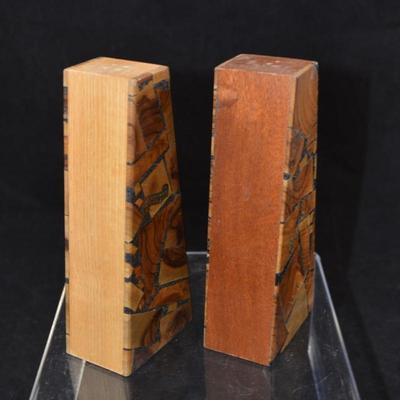 Vintage MCM Olive Wood Metronome Salt & Pepper Shakers, ISRAEL 6â€