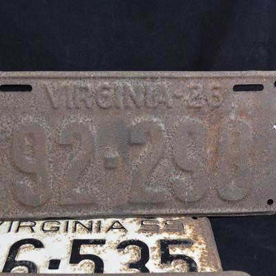 Lot of Very Vintage Virginia License Plates
