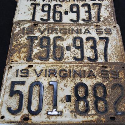 Lot of Very Vintage Virginia License Plates