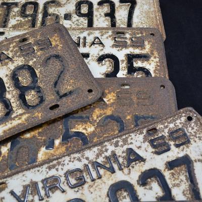Lot of Very Vintage Virginia License Plates
