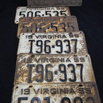 Lot of Very Vintage Virginia License Plates