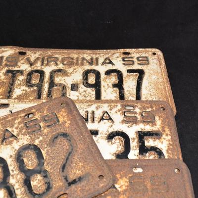 Lot of Very Vintage Virginia License Plates