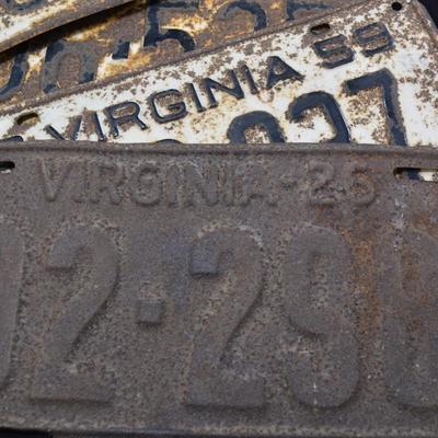 Lot of Very Vintage Virginia License Plates