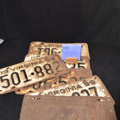 Lot of Very Vintage Virginia License Plates